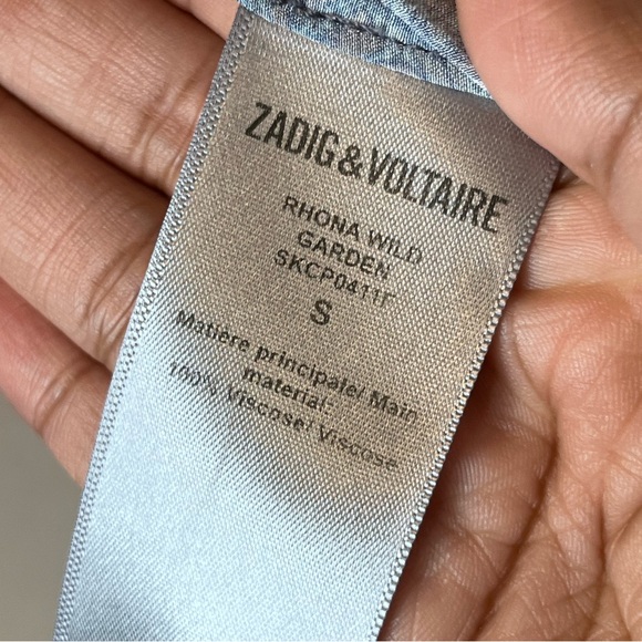 Zadig & Voltaire Rhona Wild Garden Floral Sz S Flutter Sleeves Midi Dress - Picture 8 of 12